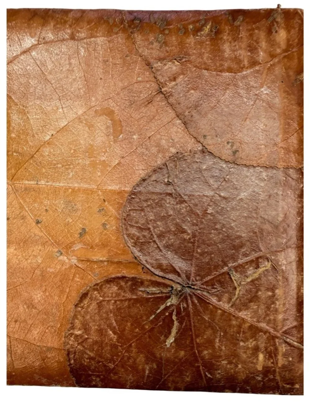 Handmade Natural Leaf Journal, Vintage Eco-Friendly Leather Look Scrapbook, Real